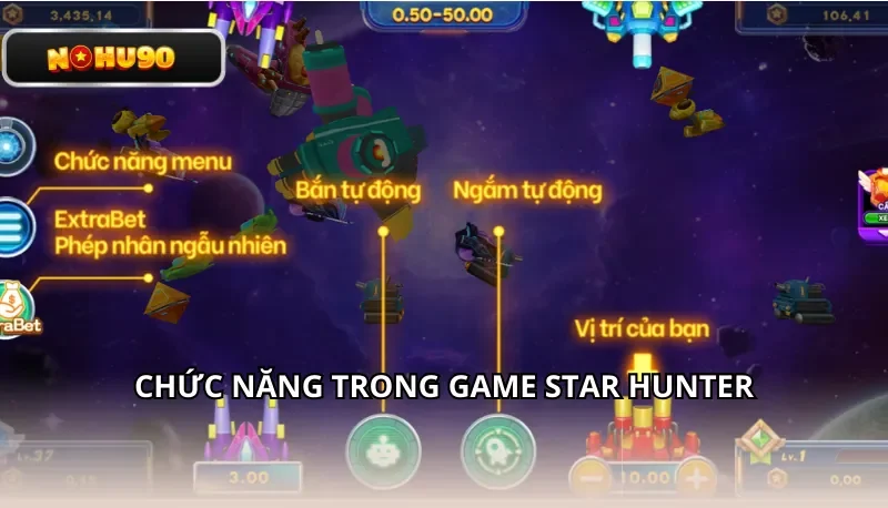 Chức năng trong game Star Hunter