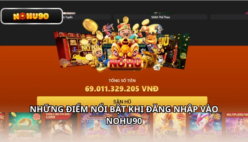 Những điểm nổi bật khi đăng nhập vào Nohu90